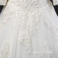 Alibaba vestido de casamento com longa trilha elegante vestido de noiva princesa vestido de noiva elegante e branco feito à mão